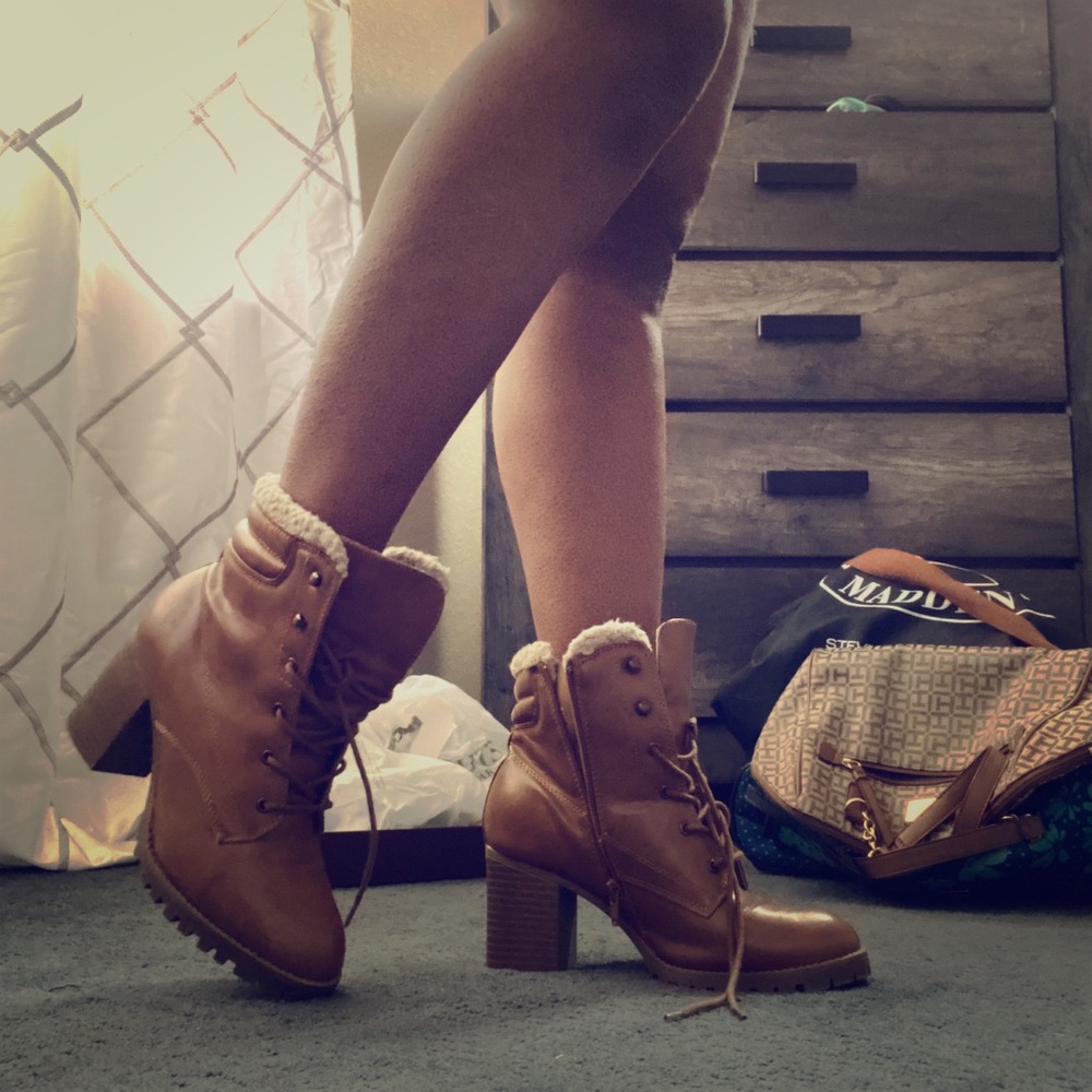 Brown boot heels